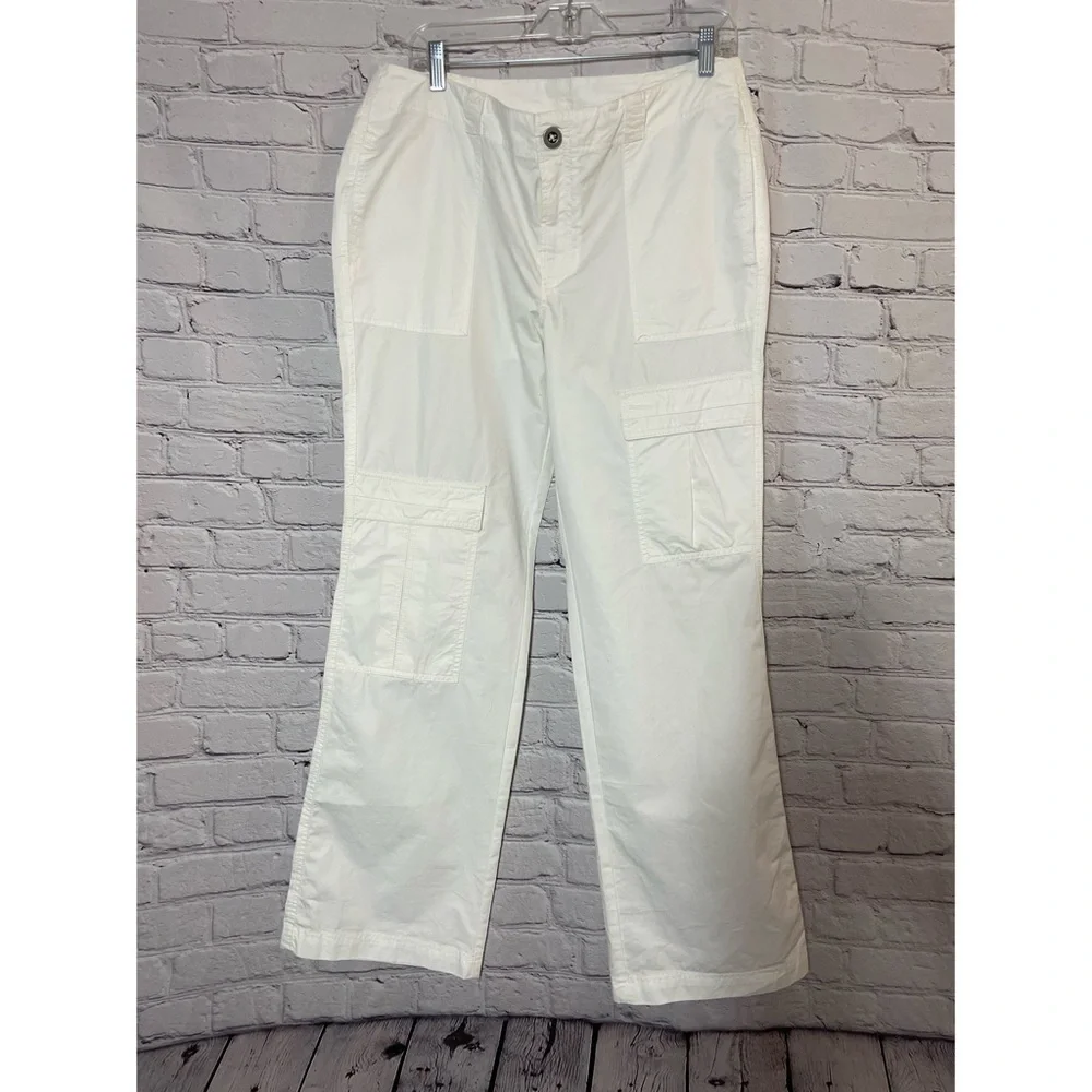 New Free People Cotton Cargo Pants White Size 10